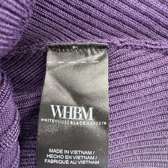 White House Black Market WHBM Base Purple Ribbed Turtleneck Sweater‎ Women's XL - Picture 9 of 9